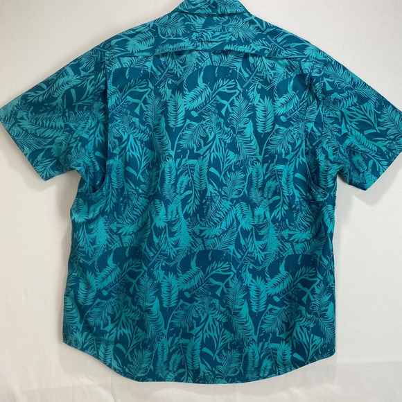 Duluth Trading Co Mens Short Sleeve Tropical Leaf Print Button Up Shirt XL - Picture 9 of 9